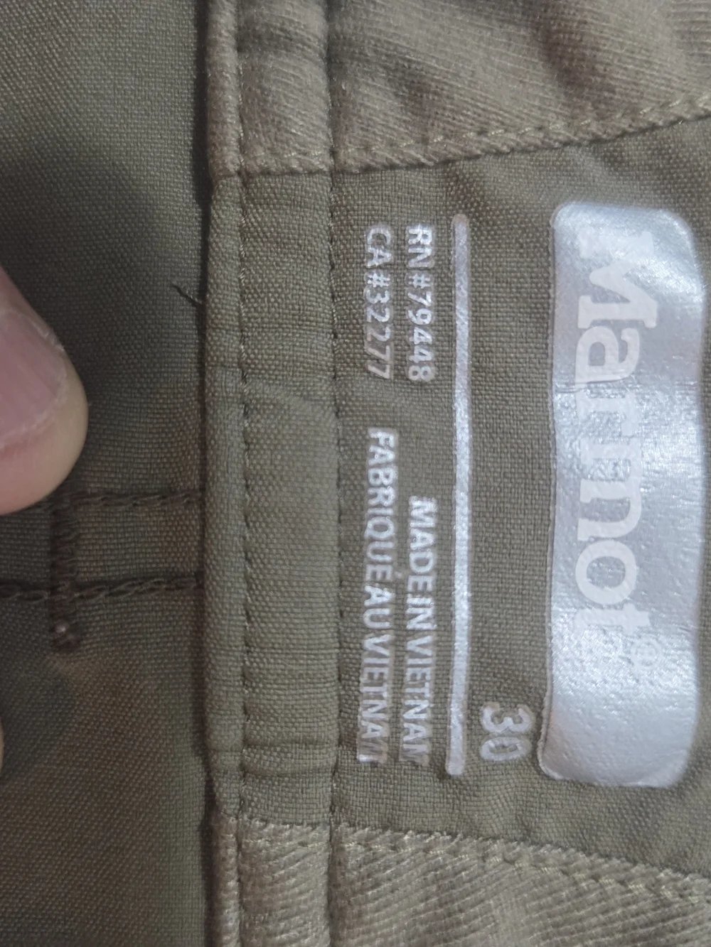 Marmot Men's Olive Green Size 30 Hiking Shorts